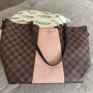 Jersey Damier Tote Brown checker and Pink
